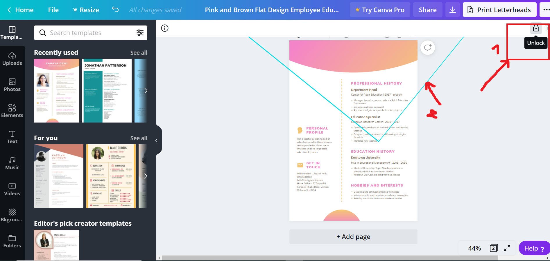 Thiết kế CV trên Canva