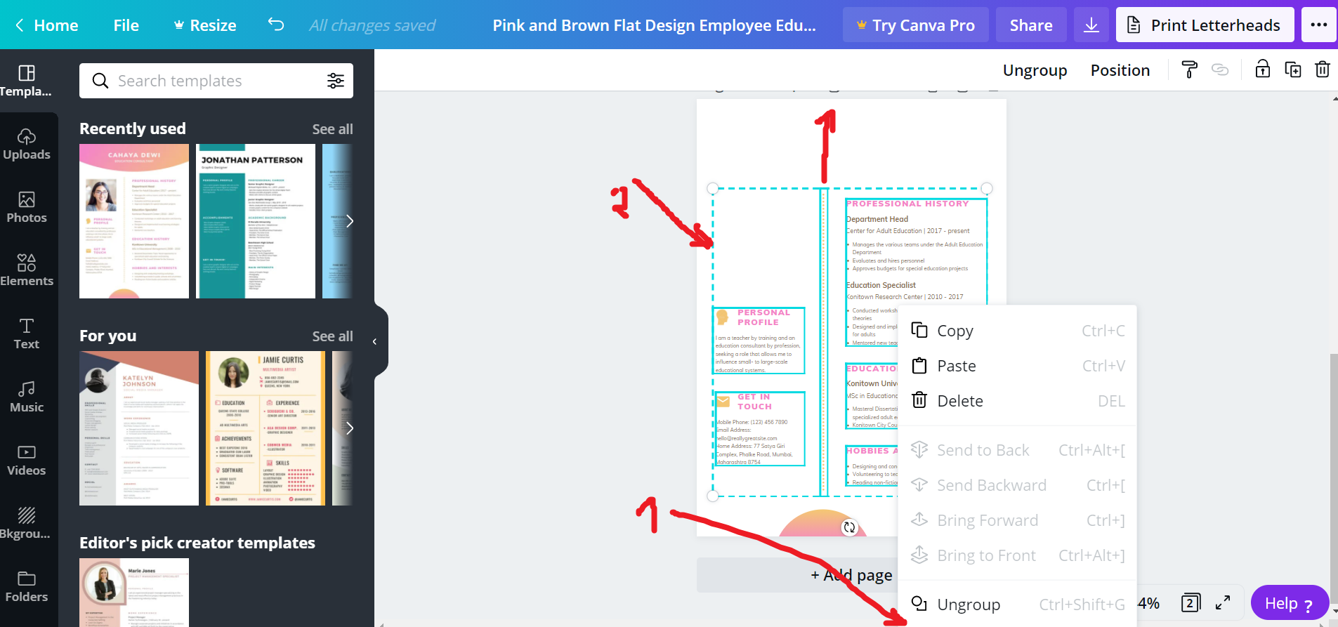 Thiết kế CV trên Canva